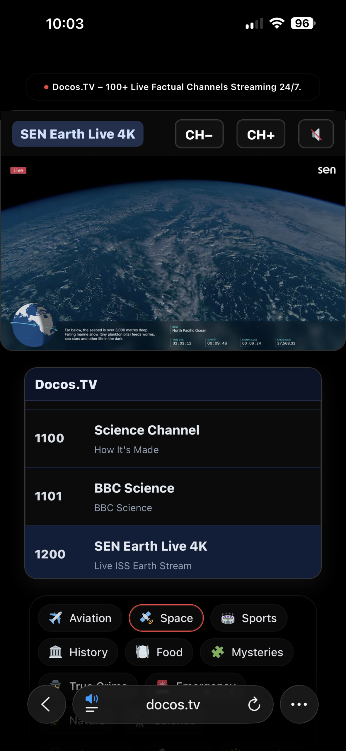 Docos.TV on iPhone